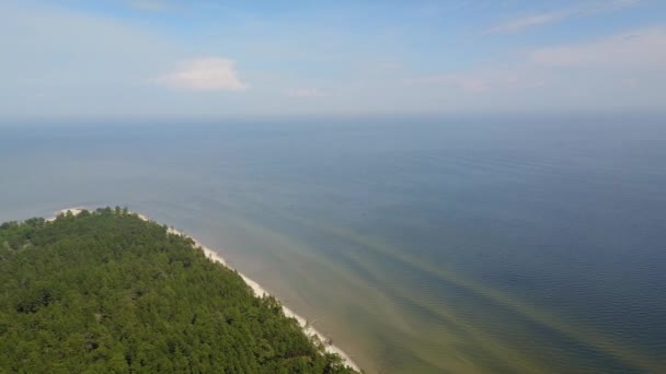 Aerial view of cape Kolka, Baltic sea, Latvia — Stock Video