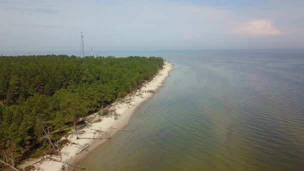 Aerial view of cape Kolka, Baltic sea, Latvia — Stock Video