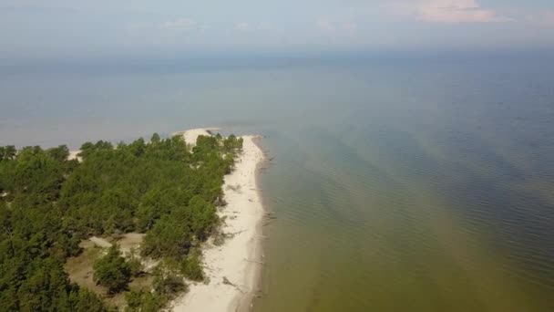 Aerial view of cape Kolka, Baltic sea, Latvia — Stock Video