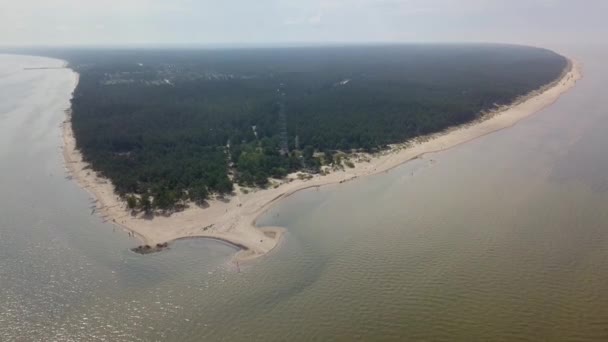Vista aérea del cabo Kolka, Mar Báltico, Letonia — Vídeos de Stock