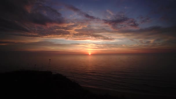 Sunset above the Baltic sea cape Kolka Latvia — Stock Video