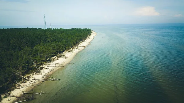 Vue aérienne du cap Kolka, mer Baltique, Lettonie — Photo