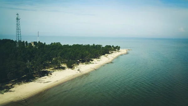 Vue aérienne du cap Kolka, mer Baltique, Lettonie — Photo