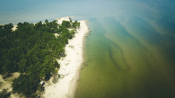 Vista aérea do cabo Kolka, mar Báltico, Letónia — Fotografia de Stock