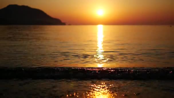 Sunrise silhouette sopra il mare e il cielo Turchia — Video Stock