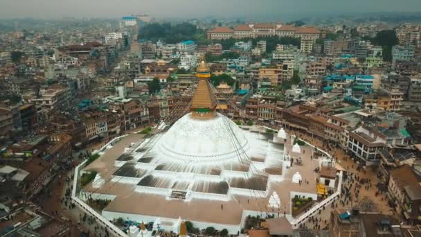 Sztúpa Bodhnath Kathmandu, Nepál - 2018. október 12. — Stock videók