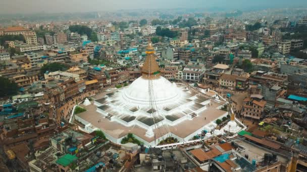 Stoepa Bouddhanath Kathmandu, Nepal - oktober 12, 2018 — Stockvideo