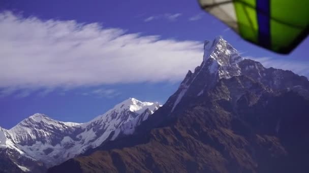 Annapurna South Peak and pass in the Himalaya mountains, Annapurna region, Nepal — Stock Video