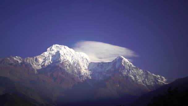 アンナプルナ南ヒマラヤ山脈 マルディグラ ヒマール 7219 メートルのトレッキング ネパール — ストック動画