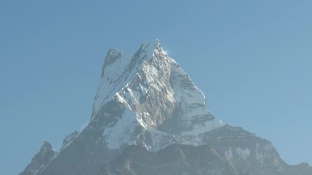 Machapuchare Bergfischschwanz im Himalaya-Gebirge Nepal — Stockvideo