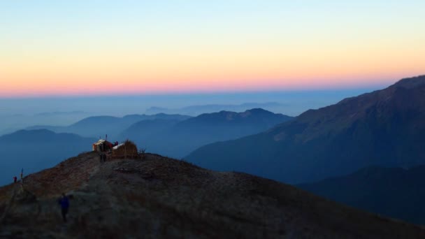 Аннапурна Область Восхода Солнца Над Горой Долине Гималаев Горы Марди — стоковое видео