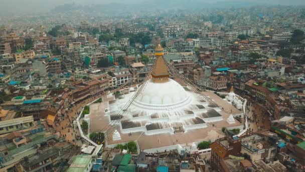 Stupa Bodhnath Kathmandu, Nepal - October 12, 2018 — Stock Video