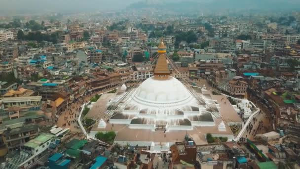 Stupa Bodhnath Kathmandu, Nepal - 12 de outubro de 2018 — Vídeo de Stock