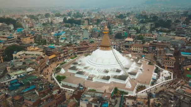 Stupan Bodhnath Kathmandu, Nepal - 12 oktober 2018 — Stockvideo