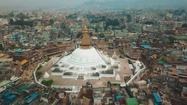 Stupan Bodhnath Kathmandu, Nepal - 12 oktober 2018 — Stockvideo