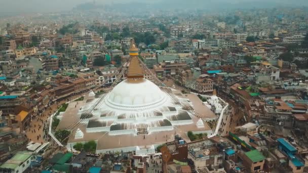 Stupa Bodhnath Kathmandu, Nepal - 12 de outubro de 2018 — Vídeo de Stock