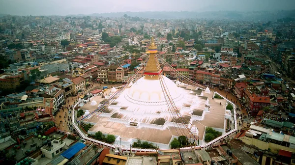 Stupa Boeddhistische tempel Bouddhanath Kathmandu, Nepal, 12 oktober 2018 — Stockfoto