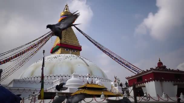 Stupa Bodhnath Katmandú, Nepal - 12 de octubre de 2018 — Vídeo de stock