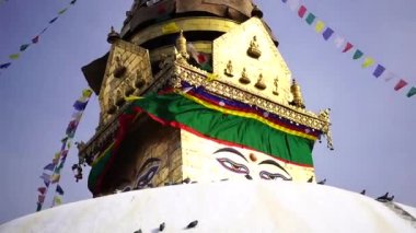Swayambhunath aptalı Buddha Katmandu 'nun gözü