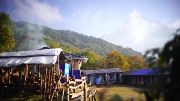 喜马拉雅山鱼尾在尼泊尔喜马拉雅山山脉 — 图库视频影像