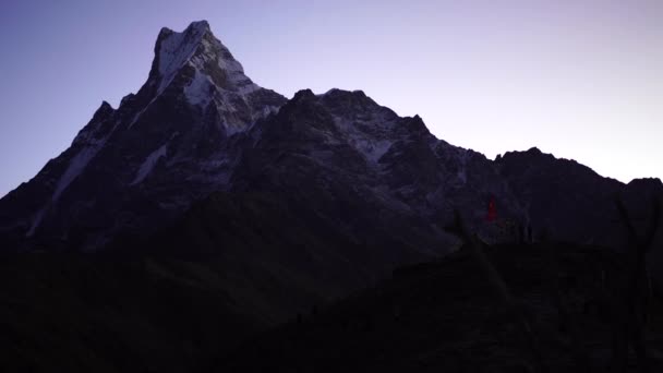 Machapuchare mountain Fishtail in Himalayas range Nepal — Stock Video