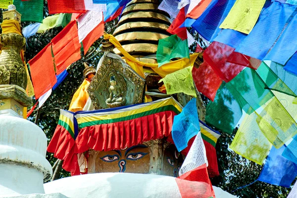 Swayambhunath sztúpa Szem Buddha Kathmandu — Stock Fotó