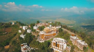 Eski Budist manastır Himalayalar Nepal--dan soluduğumuz hava