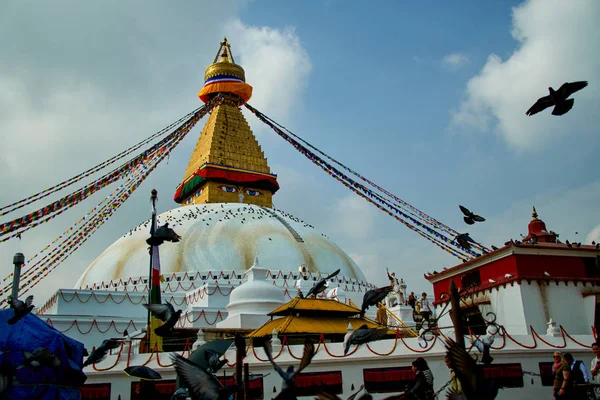 Stupa Bodhnath 카트만두, 네팔-2018 년 10 월 12 일 — 스톡 사진
