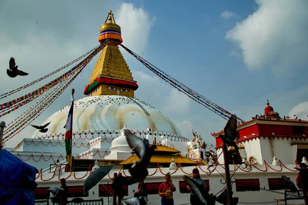 Stoepa Bouddhanath Kathmandu, Nepal - oktober 12, 2018 — Stockfoto