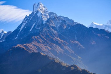 Machapuchare dağın Fishtail Himalayalar aralığı Nepal