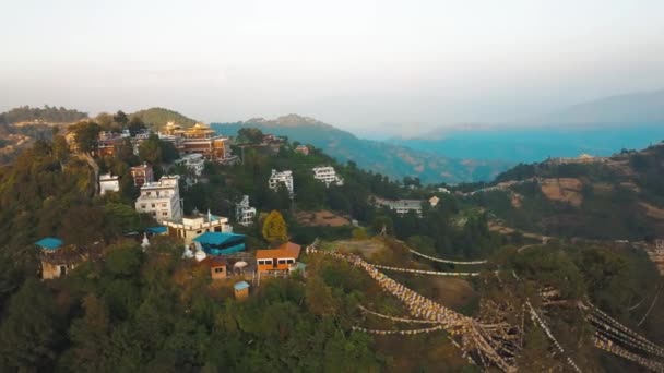 Thrangu Tashi Yangtse Manastırı Namo Buda Bir Dron Mavic Hava — Stok video