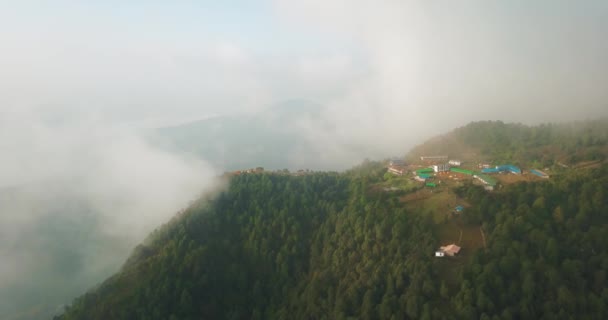 Annapurna a Machapuchare mountain Fishtail v Himalájích v rozmezí Nepálu vzduchu 4k — Stock video