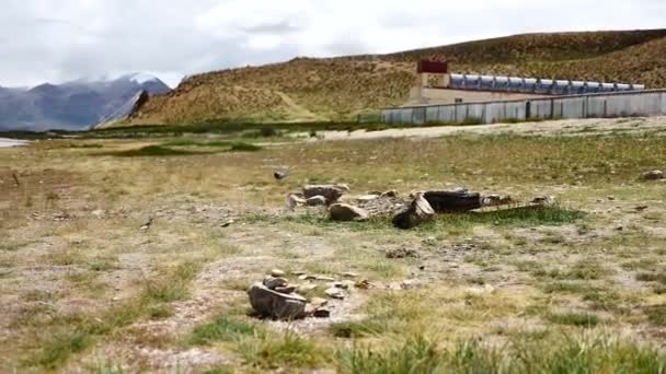 Mountain Lake Manasarovar Himalaya Tibet — Stockvideo