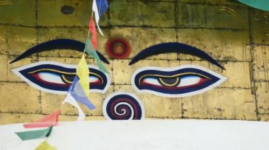 Swayambhunath aptalı Buddha Katmandu 'nun gözü