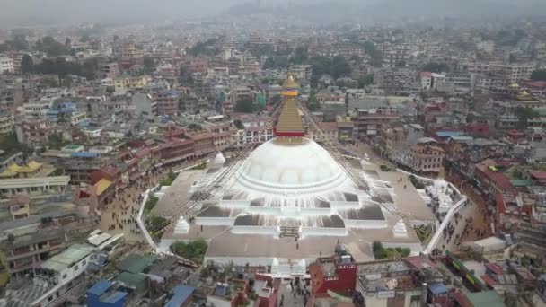 Stupa bodhnath kathmandu, nepal 4k video flaches profil cineartig — Stockvideo