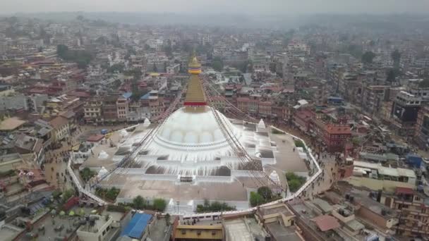 Stupa Bodhnath Katmandú, Nepal 4K video flat profile Cinelike — Vídeos de Stock