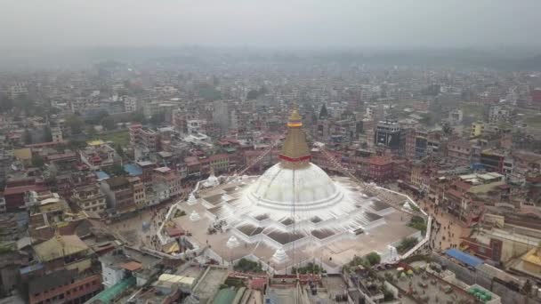 Stupa Bodhnath Kathmandu, Nepal 4K vídeo flat profile Cinelike — Vídeo de Stock
