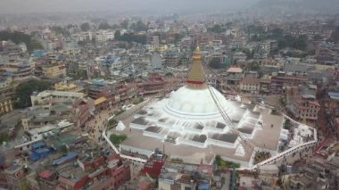 Stupa Bodhnath Katmandu, Nepal 4k video düz profili Cinelike