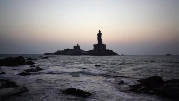 太阳升到海面之上Kanyakumari Comoros in Cape India — 图库视频影像