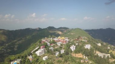 Eski Budist manastır Himalayalar Nepal--dan soluduğumuz hava