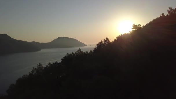 Sunrise siluet sahilde Türkiye — Stok video