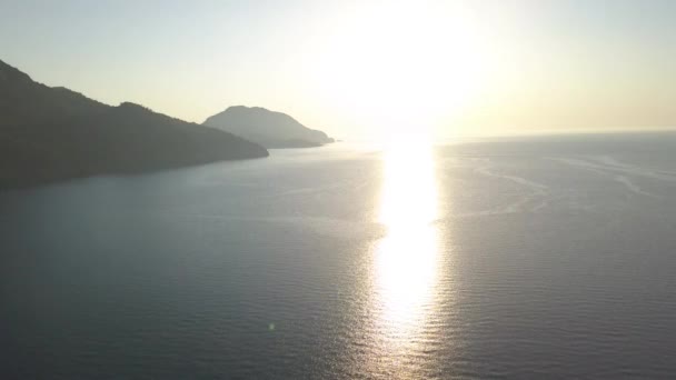 Sunrise silhouette sulla spiaggia Turchia — Video Stock