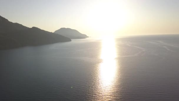 Silueta del amanecer en la playa Turquía — Vídeos de Stock