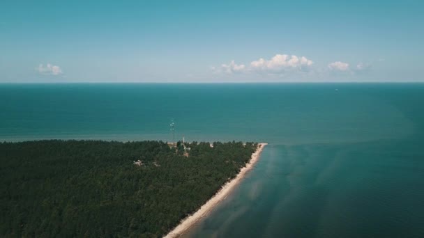 Vista aérea del cabo Kolka, Mar Báltico, Letonia — Vídeos de Stock