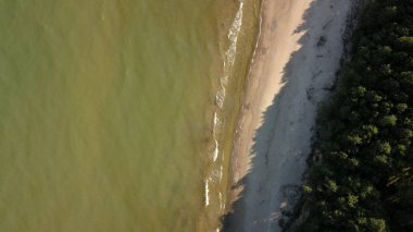 Jurkalne Baltık Denizi Letonya kıyı şeridi havadan görünümü