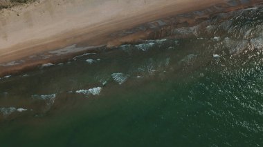 Jurkalne Baltık Denizi Letonya kıyı şeridi havadan görünümü