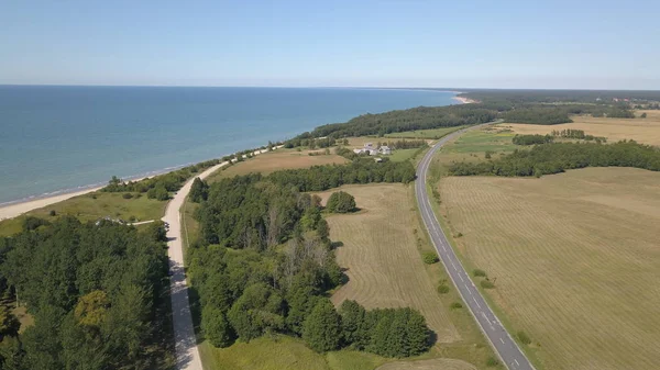 Vue aérienne du littoral Jurkalne Mer Baltique Lettonie — Photo