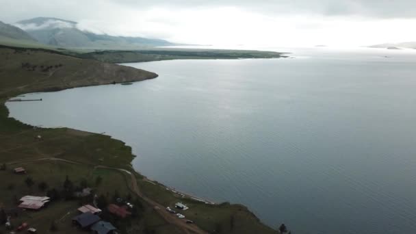 夏季从无人机到贝加尔湖的日出 — 图库视频影像