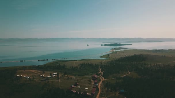 Vista del valle del Sarma Lago Baikal Siberia desde el aire — Vídeo de stock