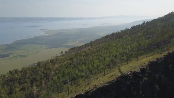 Vista del valle del Sarma Lago Baikal Siberia desde el aire — Vídeo de stock